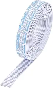 uxcell 24AWG IDC Wire Flat Ribbon Cable 3 m/9.8ft Length 1.3mm Pitch 10 Pin Blue and White for JTAG/ISP Connecting