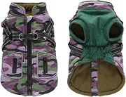Dog Jacket, Warm Dog Coat, Polyester Dog Winter Jacket, Waterproof Puppy Winter Coat, Reflective Dog Winter Coat, Vest with Built-in Wiring Harness for Small and Medium Size G