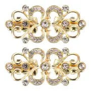 2pcs Sweater Clips, Cape Cloak Clasp Shawl Collar Clasp Brooch Clip(Gold)