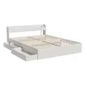 Artiss Bed Frame Single Double Queen Size with Charging Ports and 2 Drawers AURA Double