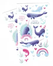 Magical Unicorn Whales Narwhals Shiny 2 sheets Recollections Scrapbook Stickers