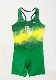 Nike NSU Fast Running Unitard Women's M Green Yellow Track Unitard CV3665
