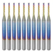10pcs 1/8" Shank 1.2mm Tungsten Carbide Blue Coated End Mill CNC Router Bits