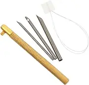Beatifufu 1 Set Handle Punch Needle with Replacement Heads Ergonomic Design for Easy Threading for Home Embroidery and Cross Stitch Projects