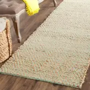 Safavieh Natural Fiber Jute Natural / Green Runner 2' 6" x 8'
