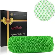 Unifab African Net Sponge Authentic Real African Exfoliating Net Bath Sponge Wash Cloth Exfoliating Washcloth African Net Cloth Body Scrubber for Shower Green
