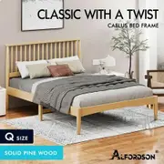 ALFORDSON Bed Frame Wooden Queen Size Timber Base Foundation Oak CAELUS