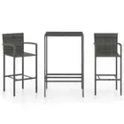 3pcs Outdoor Bar Set Garden Patio Lounge Wicker Rattan Dining Bar Stools Table