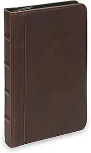 Samsill Vintage Hardback Junior Zipper Padfolio, Business and Interview Portfolio, Refillable Letter Size Writing Pad, Dark Brown