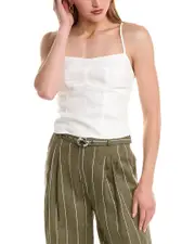 Nicholas Marjorie Seamed Linen Camisole