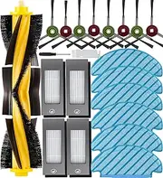 [YBVABE] Replacement Parts for ECOVACS Deebot Ozmo N8 PRO/N8 PRO+/N8/N8+/NEO/T8/T8+/T8 AIVI/Yeedi vac Robot Vacuum - 21Pcs Accessories Kit - 1 Main Brush, 12 Side Brushes, 8 mop pad & 6 Filters