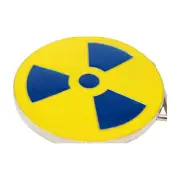 Men Women Belt Buckle Silver Metal Nuke Yellow Bomb Symbol Nuclear Army Weapon