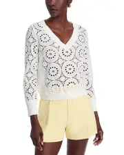 Milly Embroidered Eyelet Top