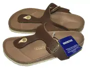 Birkenstock Gizeh Womens Size 8 Cognac Leather Big Buckle Sandals Flops T-Post