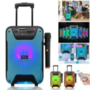 Portable Trolley Bluetooth Speaker Small PA System Stereo Heavy Bass Sound Mic