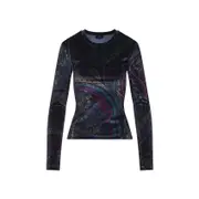 [Etro] Etro-Blue Jersey Top-Donna M STAND