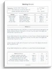 Meeting Minutes Note Taking Professional Notepad | Plan, Record and Track Actions, Agendas from all your Important Meetings Desk Pad | 50 Undated Tear Away Sheets A4 | Mono
