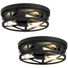 ZHU YAN 2 Pack Flush Mount Ceiling Light Fixture3-Light Hallway Light Fixture...