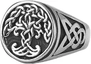 [DFWY] Viking Celtic Knot Tree of Life Ring for Men -Nordic Stainless Steel Yggdrasil Signet Ring - Fashion Vintage Punk Party Pirate Amulet Ring Jewelry for Women Boys (Color : B, Size : 12)