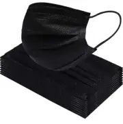 Face Mask 50 PCS Adult Black Disposable Masks 3-Layer Filter Protection High Qua