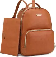 Leather Nappy Bag & Diaper Bag Backpack - Large Capacity Travel Baby Bag for Bab