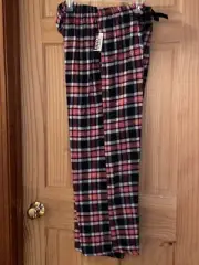 NWT Open Trails Men L Plaid Flannel Sleep PJ Lounge Pants Pockets Drawstring