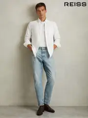 Reiss Light Blue Wash Rathbone Relaxed-Fit Cropped Jeans (AB2024) | $225