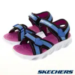 ★SKECHERS HYPNO-SPLASH 女童 閃燈 涼拖鞋 粉藍 20215LBKBL