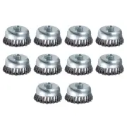 10Pcs Twisted Knotted Wire Cup Brush for Grinder - [4 Inch] Silver Tone