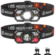 Headlamp Rechargeable, LED Headlamp with Red Light, 2Pack Headlamps for Adult...