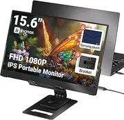 Ingnok Portable Monitor, 15.6 Inch FHD 1080P Laptop Screen Extender with Adjustable Stand,Portable Monitor for Laptop,PC, MacBook, PS5/4, Xbox, Switch,Built-in Speakers