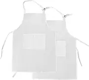 KZNKZN Kids Chef Hat Apron Sleeves Set Adjustable Apron with 2 Pockets Kids Chef Outfit for Kids Painting Cooking Baking Gardening at Home Kitchen School Outdoors