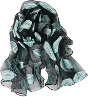 [ROMISBABA] Beach Towel Summer Dress Shawl Silk Shawl Scarf Printed Silk Scarf Color Silk Scarf Sheer Shawl Chiffon Scarves Summer Accessories Summer Scarf Sun Block Cape Sunscreen Shawls Blue