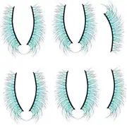 OSOLADY 10pcs Colored False Eyelashes Eye Lash Strip Halloween Colorful Eyelashes Color Lashes Strips Halloween Eyelashes 3d False Eyelashes Eye Lashes Eyelashes Bulk Green Imitation