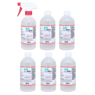 【唐鑫】75%酒精液(500ml X 6瓶組+專用噴頭X1)