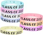 Gadpiparty 8pcs Glow Dark Graduation Silicone Wristbands Class of Honor Success Bracelets Comfortable Wear for Student Teacher Graduation Party Favors