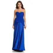 NWT Aidan Mattox pageant prom occasion cocktail evening peplum dress Blue 12