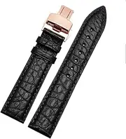 [TIOYW] Crocodile leather watchband for any brand wristband 20mm straps with folding clasp