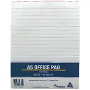 Writer A5 Office Pad Ruled 80 Sheets 10 Pack