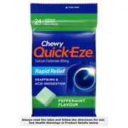 Quick-Eze Chewy Peppermint Antacid Tablets 3 x 8 Pack