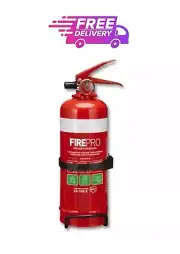 FirePro 1kg Fire Extinguisher Dry Powder Car Boat Home Caravan Pro Inc. Bracket