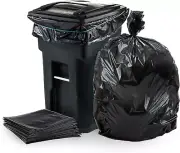 64-65 Gallon Trash Can Liners for Toter ¦ 2.0 Mil ¦ Black Heavy Duty Garbage Bag