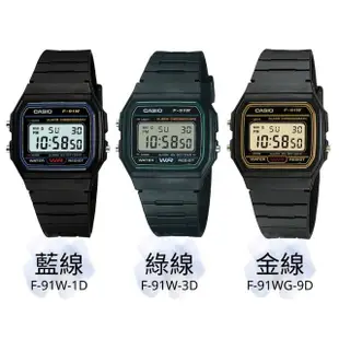 【CASIO 卡西歐】輕薄經典電子錶(F-91W)