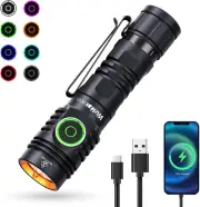 Rechargeable Flashlight EDC Torch, Max 3500 High Lumen Led Flashlight with RGB A