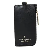 在飛比找momo購物網優惠-【KATE SPADE】防刮十字紋識別證掛帶票卡夾-黑色