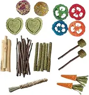 Bunny Chew Toys for Teeth | Hamster Rabbit Wood Teething Treats | Chew Treats Supplies Safe Chinchillas Teeth Care for Play Activity Enrichment