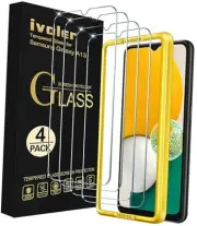 4 Pack Screen Protector Tempered Glass for Samsung Galaxy A13 6.5" Transparent