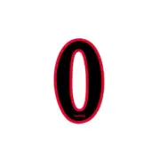 Haro - Early plate number #0 decal - Black Red - Old school bmx