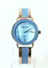 NEW ANNE KLEIN ROSE GOLD+BLUE,MOP (PEARL),GENUINE DIAMOND BANGLE,BRACELET WATCH
