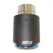 Car Matte Carbon Exhaust System Muffler Pipe Tip Straight Universal Stainless Blue Mufflers Decorations For Akrapovic 57MM IN 114MM OUT